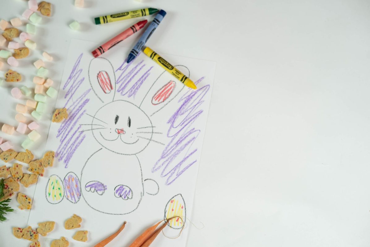 drawing of bunny during easter celebration